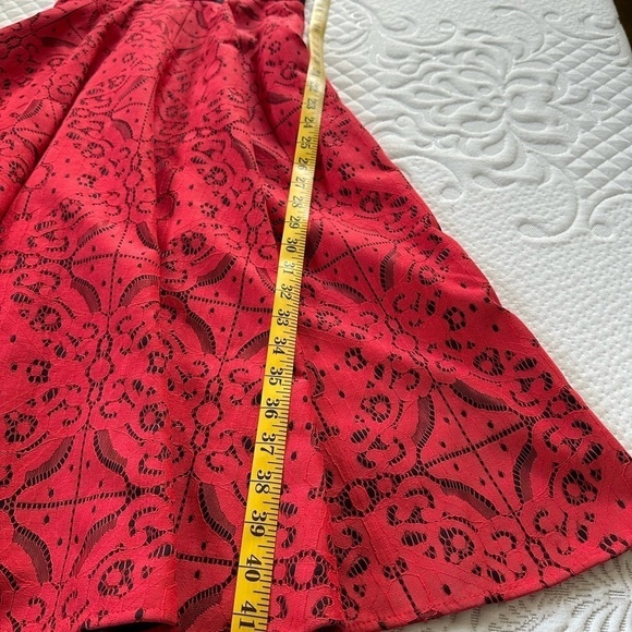 ASOS Dress Spaghetti Strap Red Floral Corset Bodice Sz 0 - Picture 11 of 11